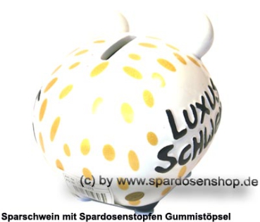 Preview: Sparschwein Kleinsparschwein 3D Luxusschwein weiß Keramik D